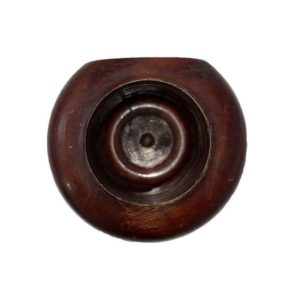 3.75” Petit Carved Wood Vase, Wall Snug Flat Side - Picture 7 of 16
